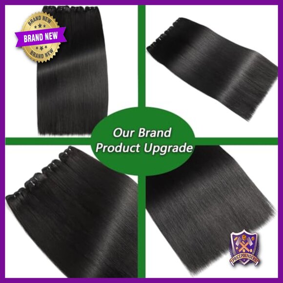 4 Straight Human Hair Bundles 18-24 Inch Brazilian Virgin Hair Extensions